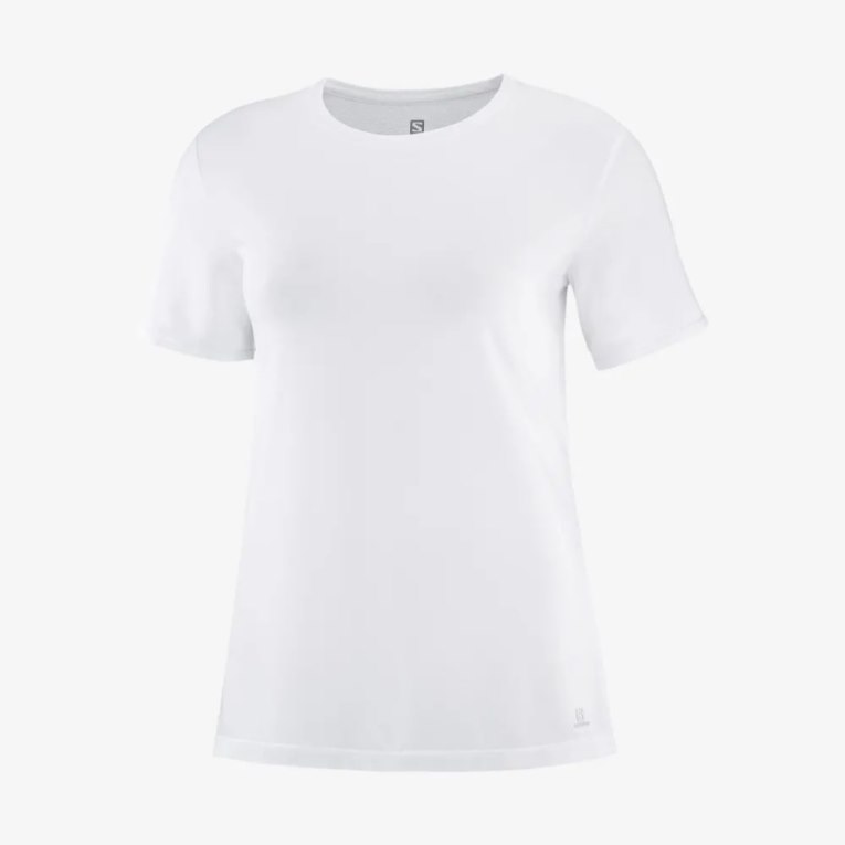 White Salomon Essential Tencel Short Sleeve Women's T-Shirts | PH 81360D